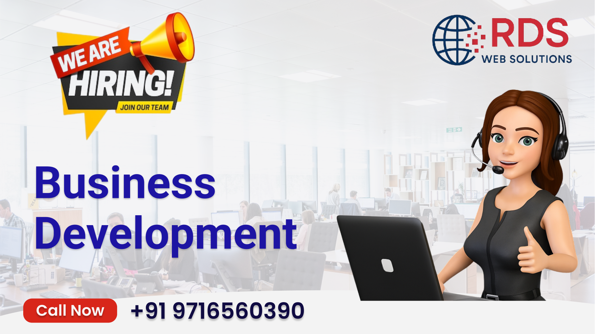Business Development Executive Job in Noida | Commission-Based – RDS Web Solutions