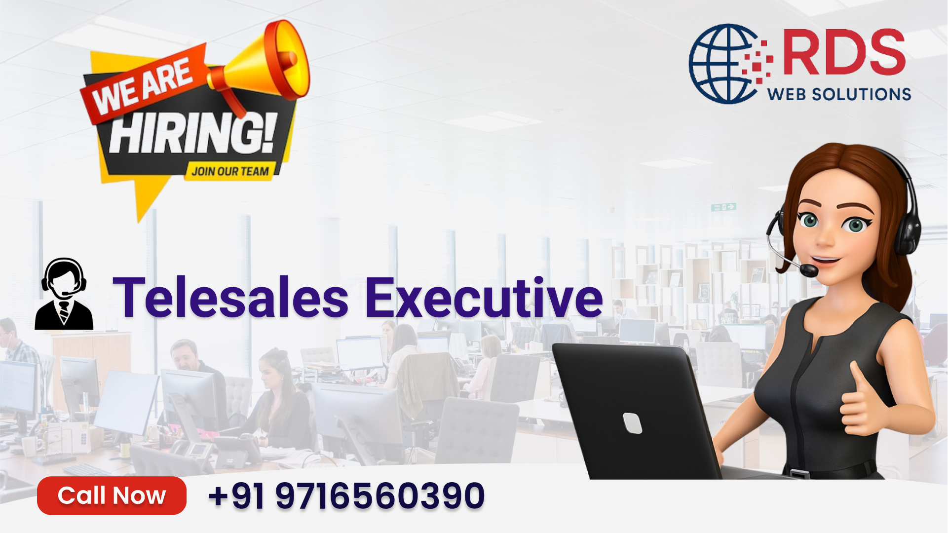 Telecaller Vacancy in Noida | Telesales Executive Jobs – RDS Web Solutions